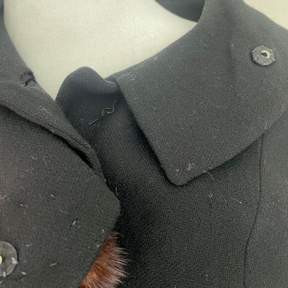 Vintage 60s Jr. Scene By Glenhaven Cropped Wool Jacket With Mink Fur Detail - Picture 8 of 11